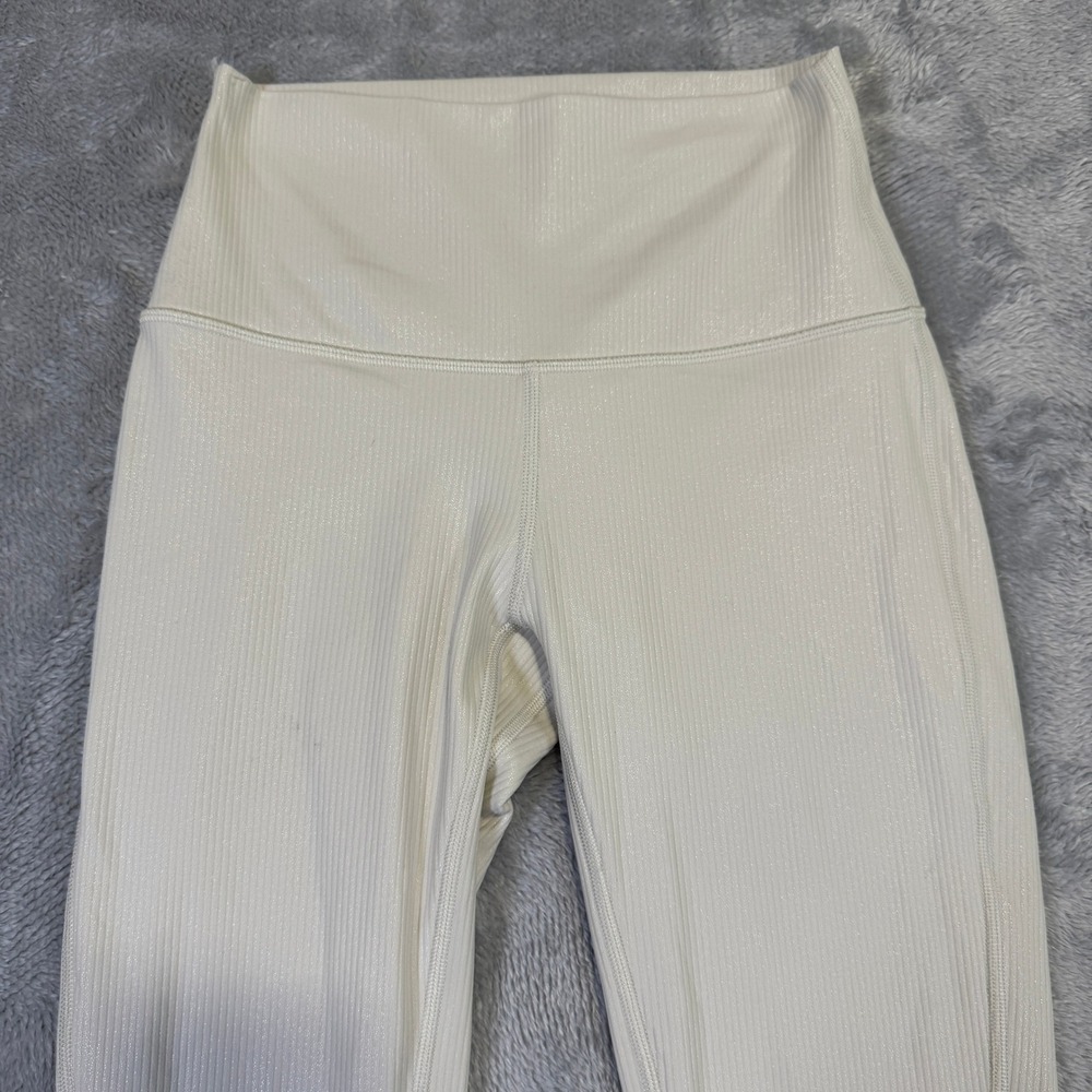 Lululemon Align Ribbed High-Rise Pant 28" Womens 4 Bone White W5GI4S Leggings - Picture 3 of 15